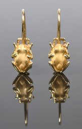 18k Gold Frog Dangle Earrings (CTF10)