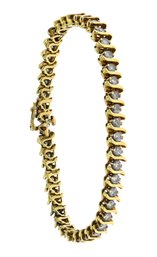 14k Yellow Gold 'S' Link Diamond Tennis Bracelet (CTF10)