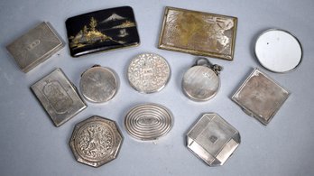 Vintage Sterling Compacts, Cigarette Cases, Etc, 12pcs. (CTF10)
