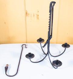 Two Wrought Iron Hanging Candle Lights (CTF10)