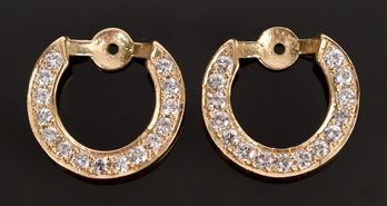 14k Gold Diamond Horseshoe Shaped Earring Jackets (CTF10)