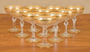 Vintage Saint Louis Crystal Champagne Coupes, Set Of 10 (CTF20)