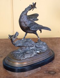 Antique Ferdinand Pautrot Bronze, Game Bird (CTF20)