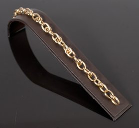 Vintage 14k Yellow Gold Hollow Link Bracelet (CTF10)