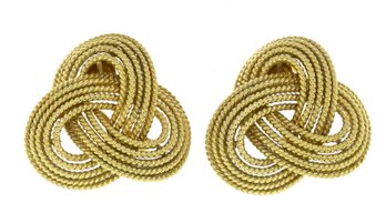 18k Yellow Gold Celtic Knot Clip Earrings (CTF10)