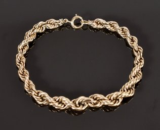 Vintage 14k Yellow Gold Tapered Rope Bracelet (CTF10)