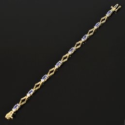 14k Gold Tanzanite & Diamond Bracelet (CTF10)