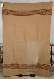 Vintage Wool Blanket With Greek Key Decoration (CTF10)