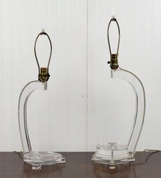 Two Vintage Lucite Table Lamps (CTF20)