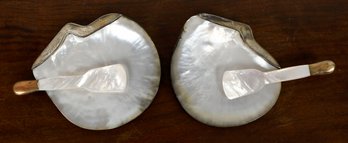 Vintage Mother Of Pearl And Silver Caviar Bowls (CTF10)