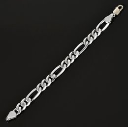 14k White Gold Figaro Bracelet (CTF10)