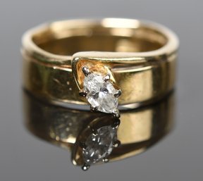 14k Gold Marquise Diamond Band (CTF10)