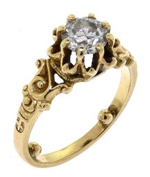 Antique Yellow Gold Diamond Ring (CTF10)