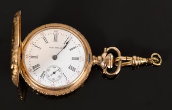 Antique 14k Gold Waltham Lady's Pocket Watch (CTF10)