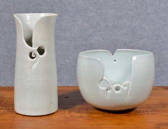 Two Modern Celadon Glazed Ceramics (CTF10)