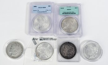 Six Antique U.S. Silver Dollars (CTF10)