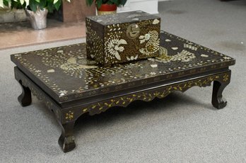 Vintage Asian Inlaid Table And Box (CTF20)