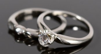 18k Gold And Diamond Wedding Ring Set (CTF10)