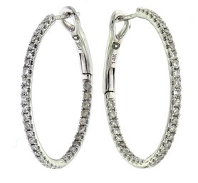 14K Diamond Inside Out Hoop Earrings (CTF10)