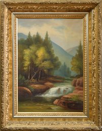 Antique Oil On Canvas, Landscape (CTF20)