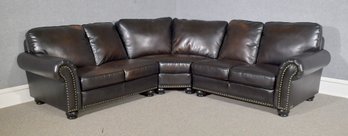 Abbyson Sectional Brown Leather Sofa (CTF50)