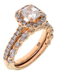 A. Jaffe Diamond Engagemnet Ring And Matching Band (CTF10)