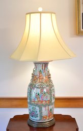 Antique Rose Medallion Vase/ Lamp (CTF20)