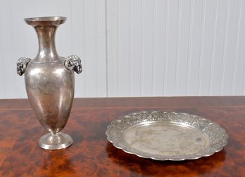 Tiffany & Co. Sterling Vase And Plate (CTF10)