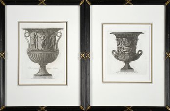 Two Antique Drypoint Etching, Krater Vases (CTF10)