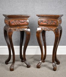 Pr. Chinese Carved And Lacquered Pedestals (CTF20)
