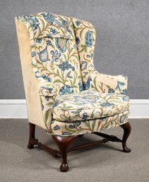 Vintage Hickory Chair Co. Crewel Work Upholstered Wing Chair (CTF20)