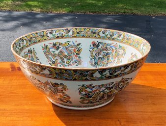 Antique Chinese Export Porcelain Punch Bowl (CTF20)