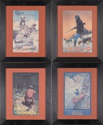 Four Vintage Reproduction Firearm And Fishing Advertising Posters (CTF20)