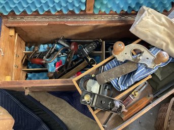 Antique Wooden Tool Box Full Of Tools (CTF20)
