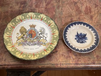 Two Antique Patriotic Plates C(TF10)