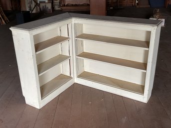 Vintage White Painted Pine Corner Bookcase (CTF30)