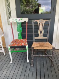 Two Vintage Painted Side Chairs (CTF20)