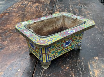 Antique Chinese Champleve Bulb Planter (CTF10)