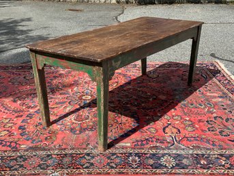 Antique Green Painted Farm Table (CTF30)