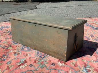 19th C. Blue/green Painted Sea Chest (CTF20)