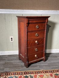 Antique Oak Five Drawer Chest (CTF10)