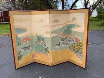 Vintage Folding Table Screen, Duck Motif (CTF20)
