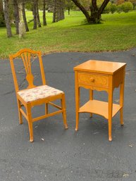 Vintage Birdseye Maple Stand And Chair (CTF20)