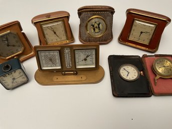 Antique And Vintage Travel Clock Collection, 8pcs. (CTF10)