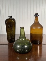Three Antique Glass Bottles (CTF10)