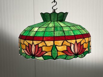 Vintage Leaded Stained Glass Lamp Shade, Water Lily (CTF20)