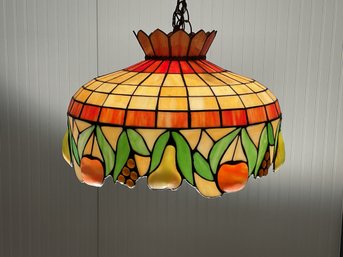 Vintage Leaded Stained Glass Lamp Shade, Fruit (CTF20)