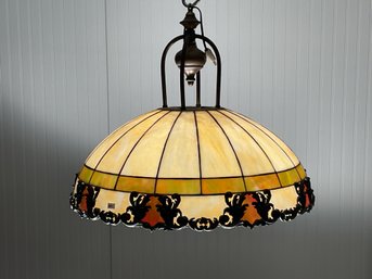 Vintage Leaded Stained Glass Lamp Shade (CTF20)