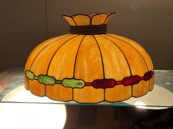 Vintage Leaded Stained Glass Lamp Shade, Lozenge (CTF20)