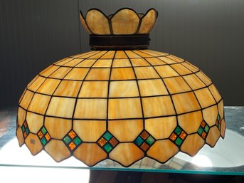 Vintage Leaded Stained Glass Lamp Shade, Checkerboard (CTF20)